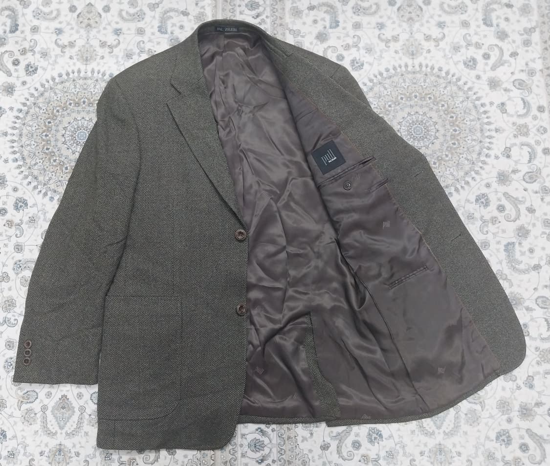 PAUL ZILERI 빨질레리 헤링본 울 브라운 블레이져 46 상품이미지2