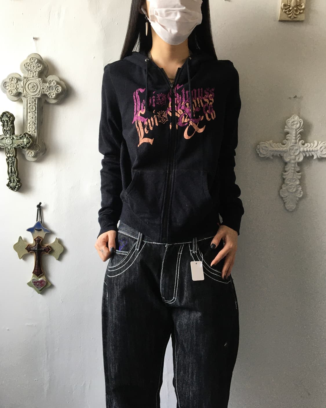 Levis lettering printing hood zip up 상품이미지1