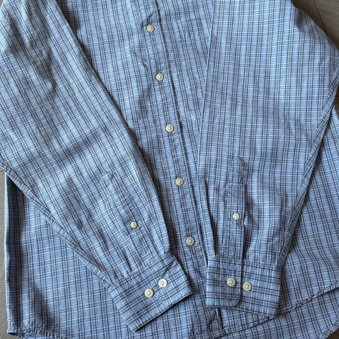 90년대 올드 갭 블루 체크 셔츠  상품이미지7