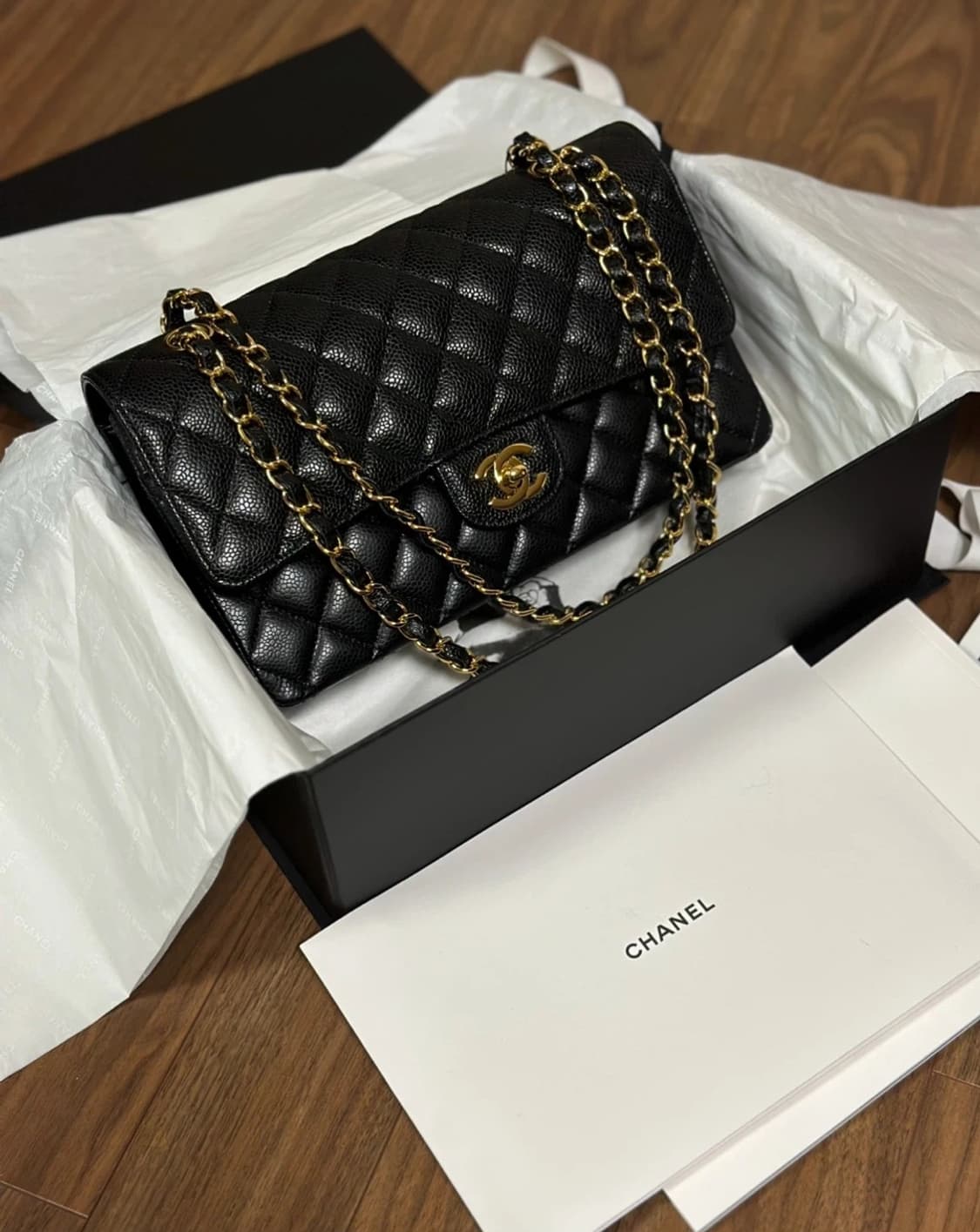 (정품)샤넬 클래식 캐비어 금장 급처! 상품이미지5