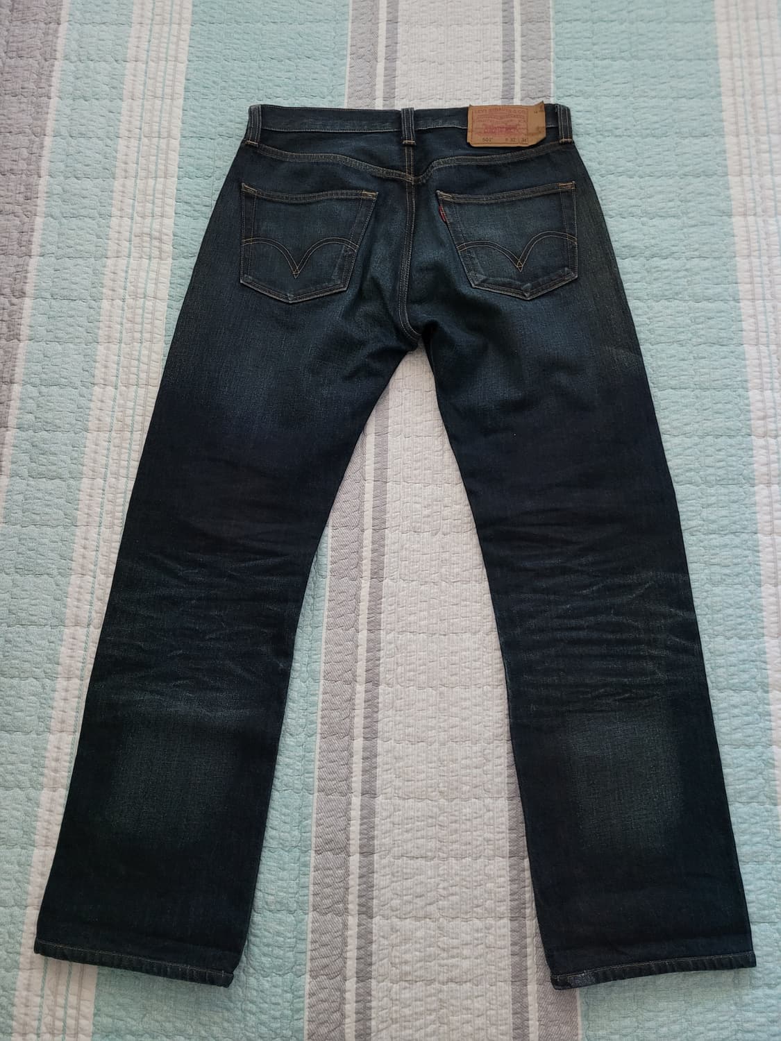 리바이스 08501. 레귤러스트레이트 다크블루워싱진 탭32 실31사이즈 상품이미지6