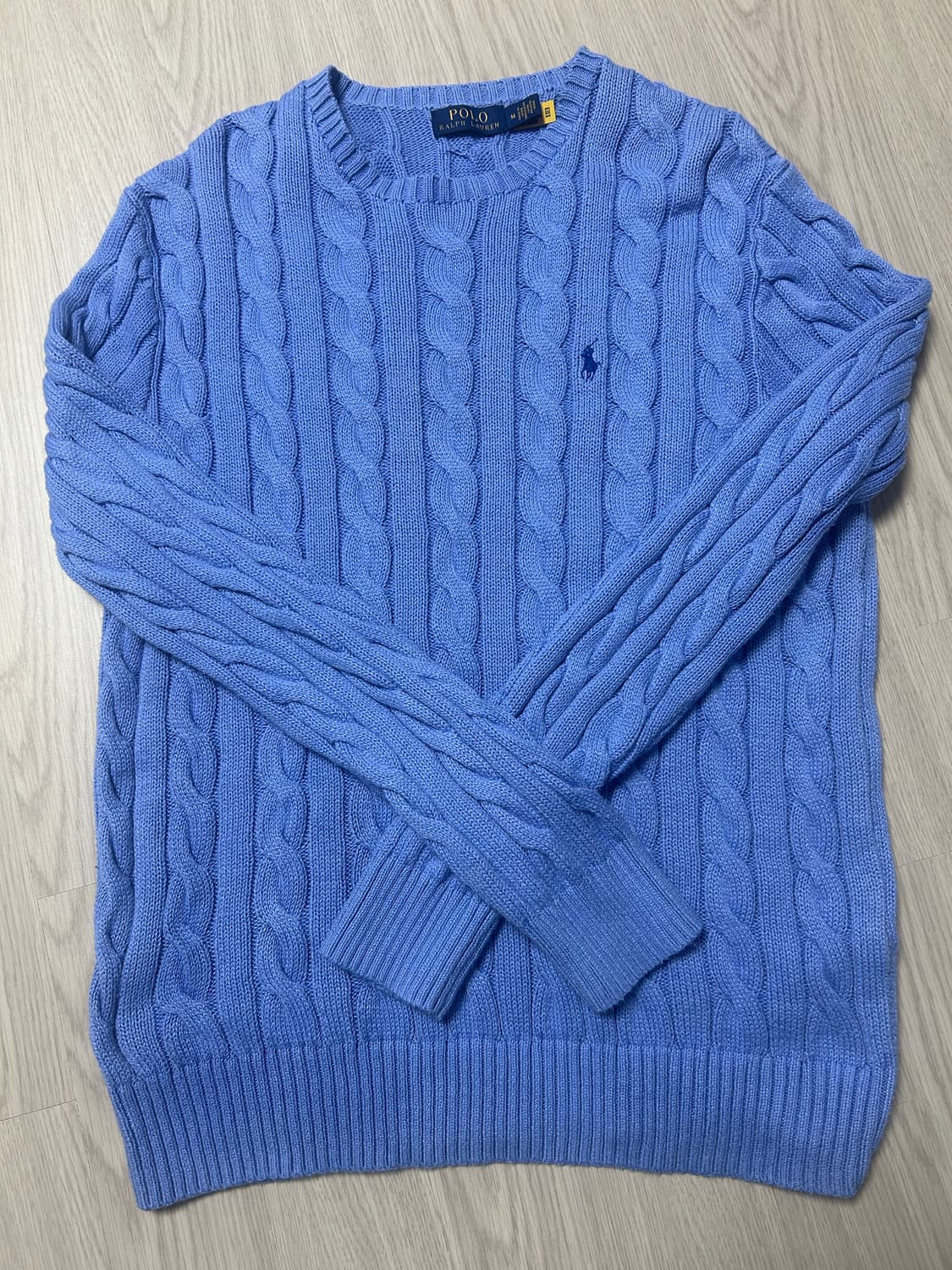 정품 폴로 케이블니트 블루 M 상품이미지1