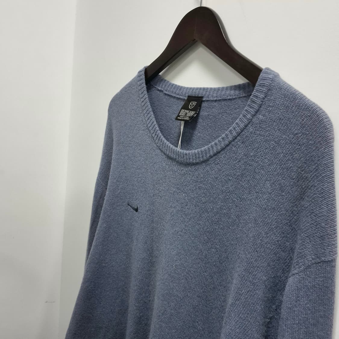 소라색 나이키 스몰 스우시 니트 XL 상품이미지3