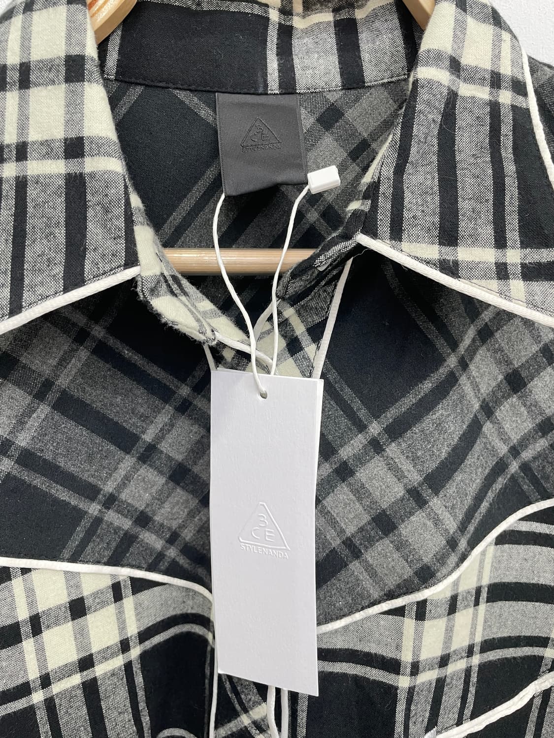 스타일난다 라인 디테일 체크 웨스턴 셔츠 상품이미지6