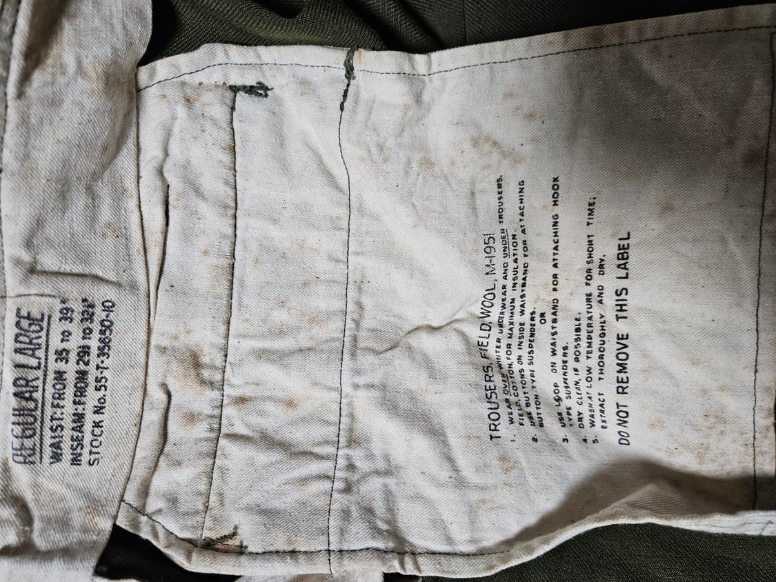 [R-L] 50s US ARMY M-1951 울 필드 트라우저스 상품이미지4