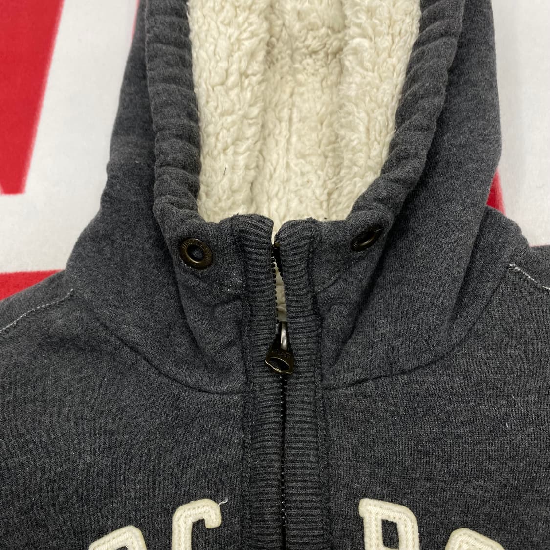 아베크롬비 아치로고 보아털 후드집업 L  상품이미지5