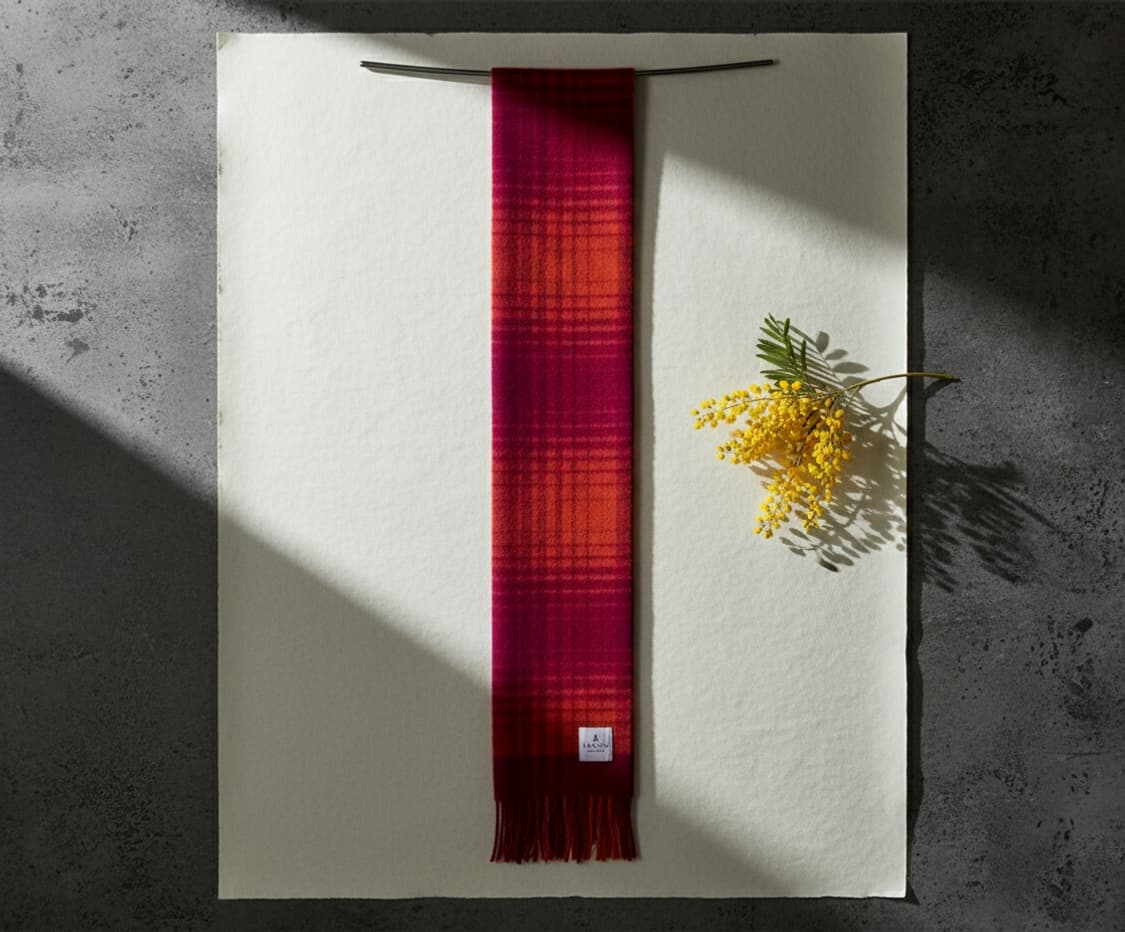 LANVIN 랑방 캐시미어 타탄체크 머플러 상품이미지5