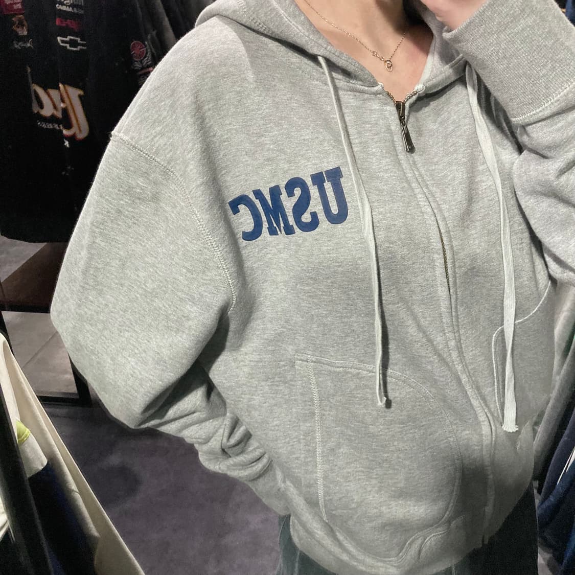 [IM] 올드크로우 USMC 밀리터리 후드집업 그레이 상품이미지5