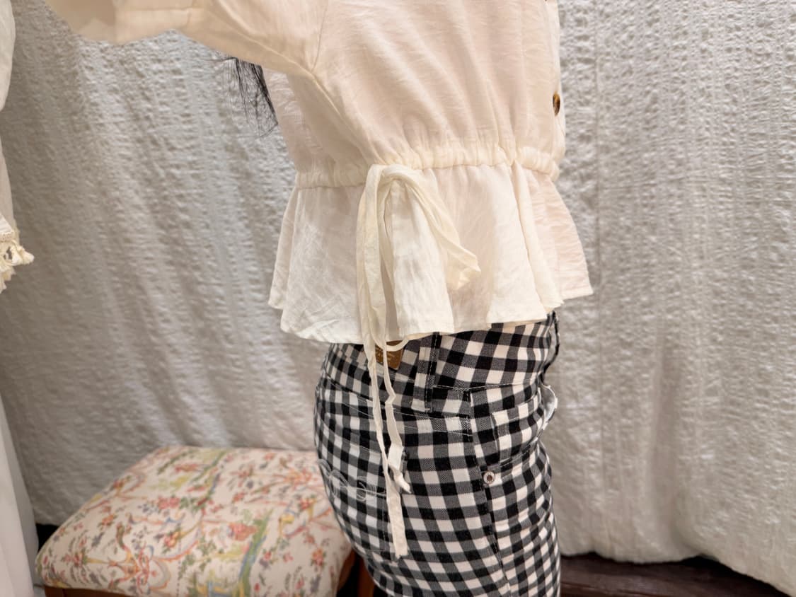 White crop blouse 상품이미지2