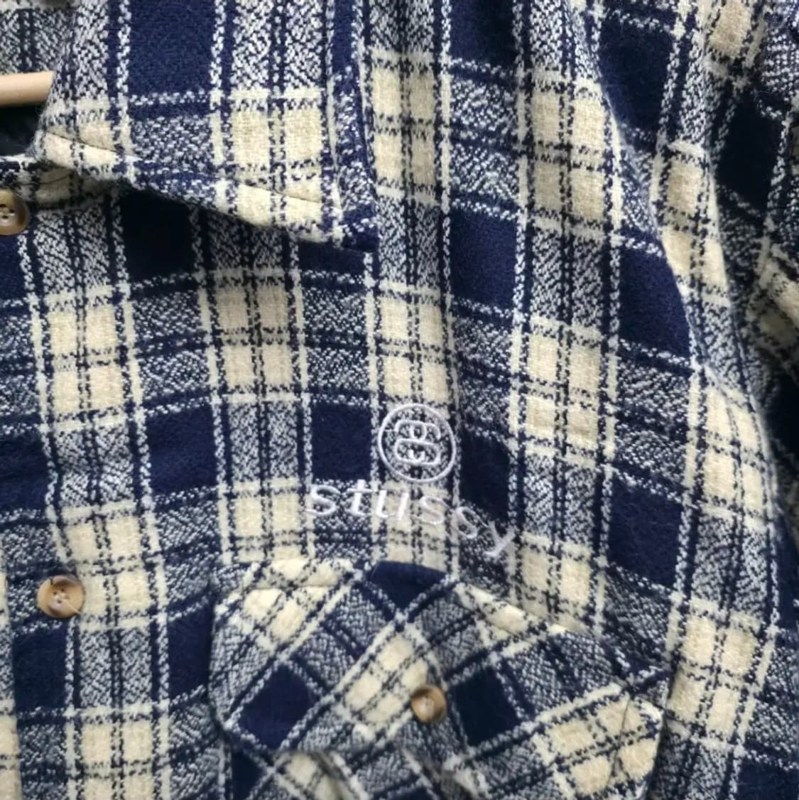 [L] 90s 스투시 스포츠 플라넬 체크 셔츠 퀼팅 USA made 상품이미지5