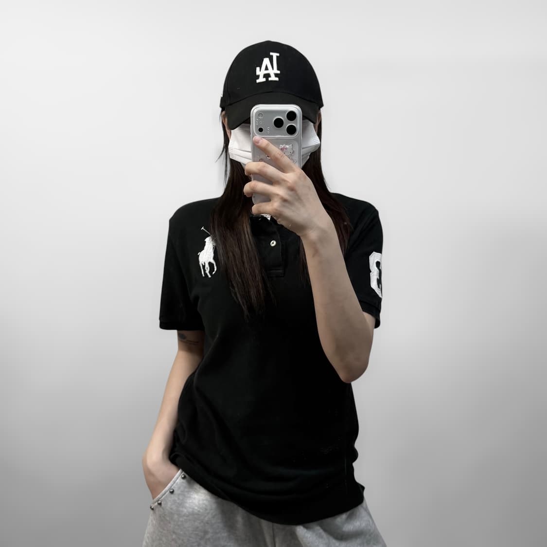 폴로 랄프로렌 빅 포니 자수 카라티 블랙 상품이미지1