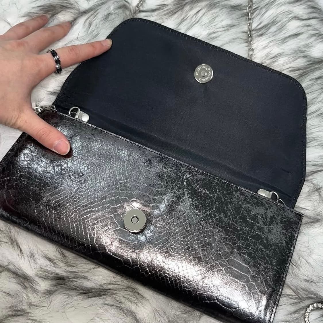 빈티지 체인 실버백(파우치 있음) 상품이미지3