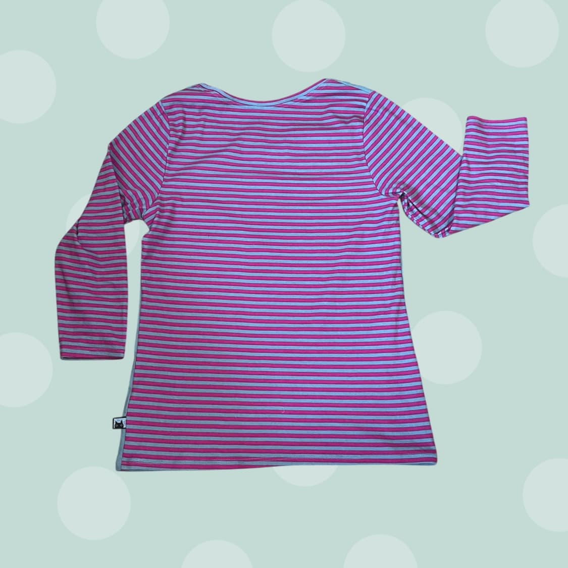 고양이🐾 그레이&핑크 빈티지 스트라이프 티셔츠 상품이미지6