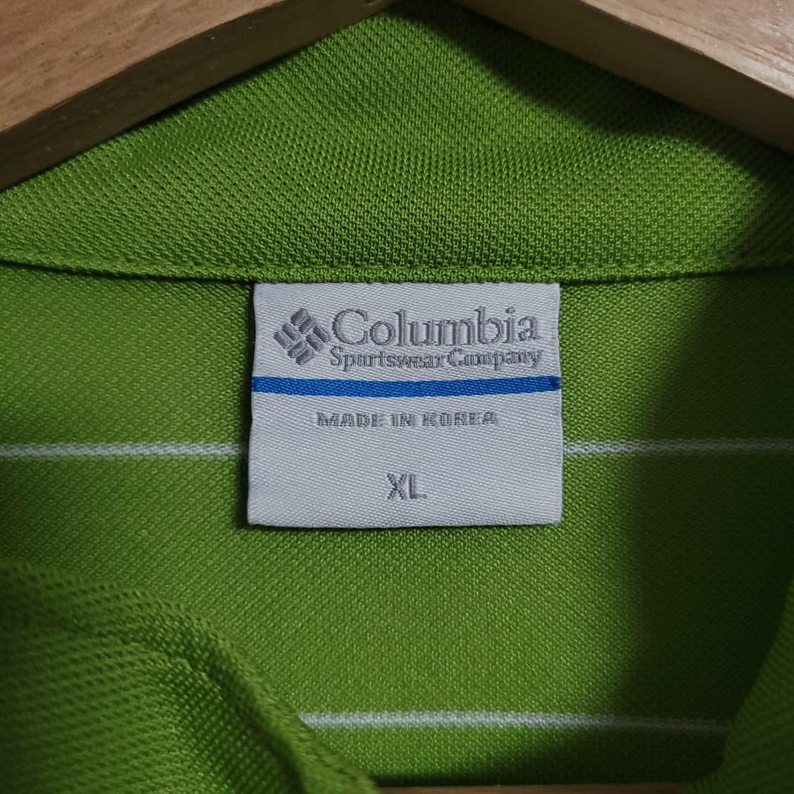 (XL) COLUMBIA 컬럼비아 그린 스트라이프 긴팔 티셔츠 하프집업 상품이미지2