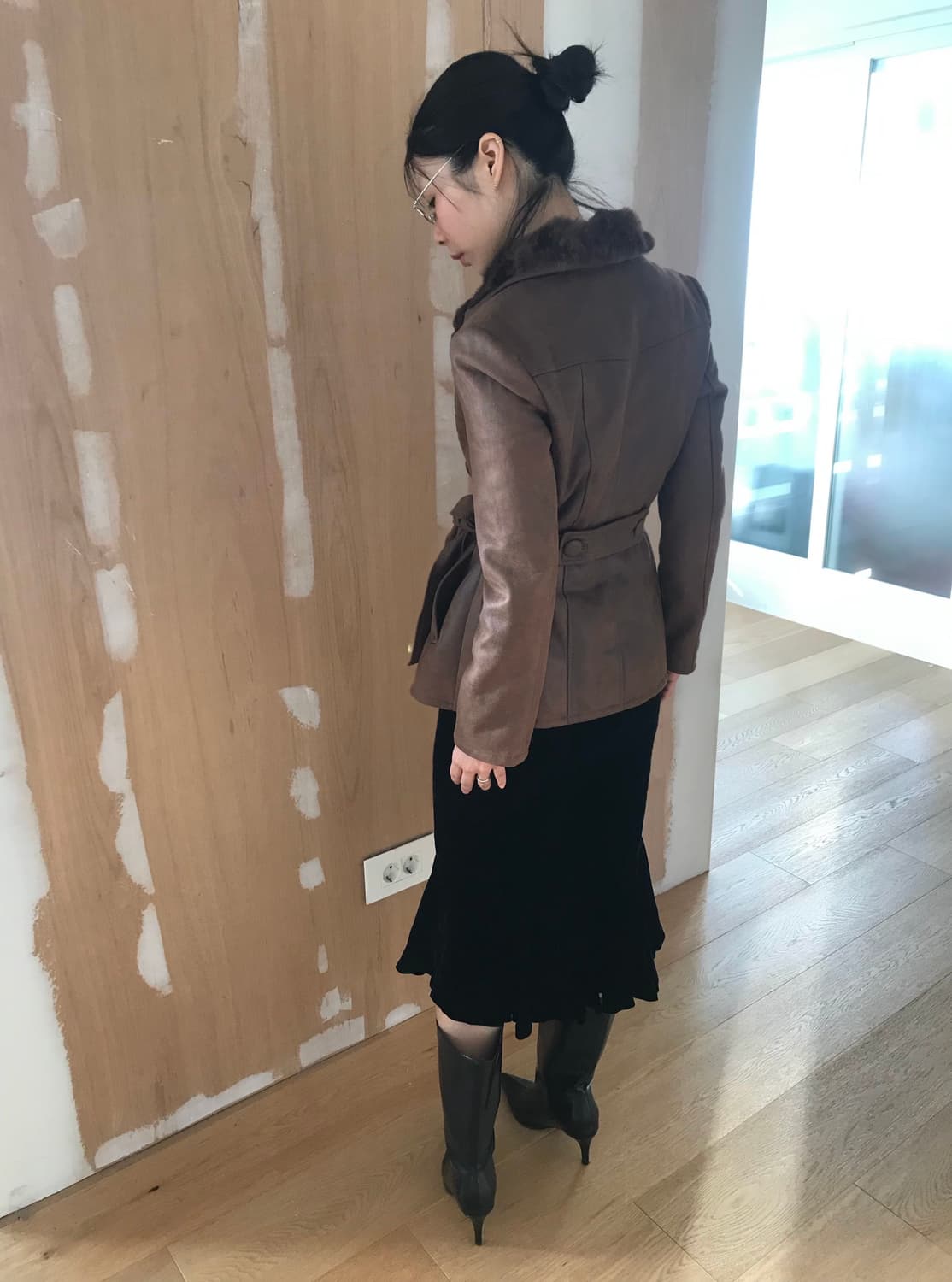 vintage button fur jacket 상품이미지5