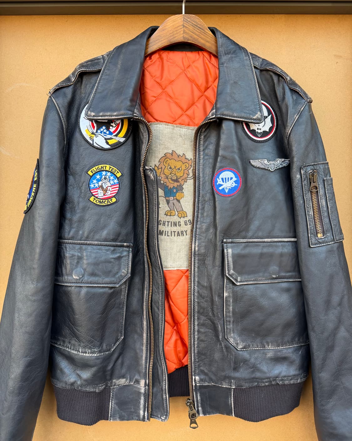 이태리 메이드 레더 플라이트 자켓 상품이미지2