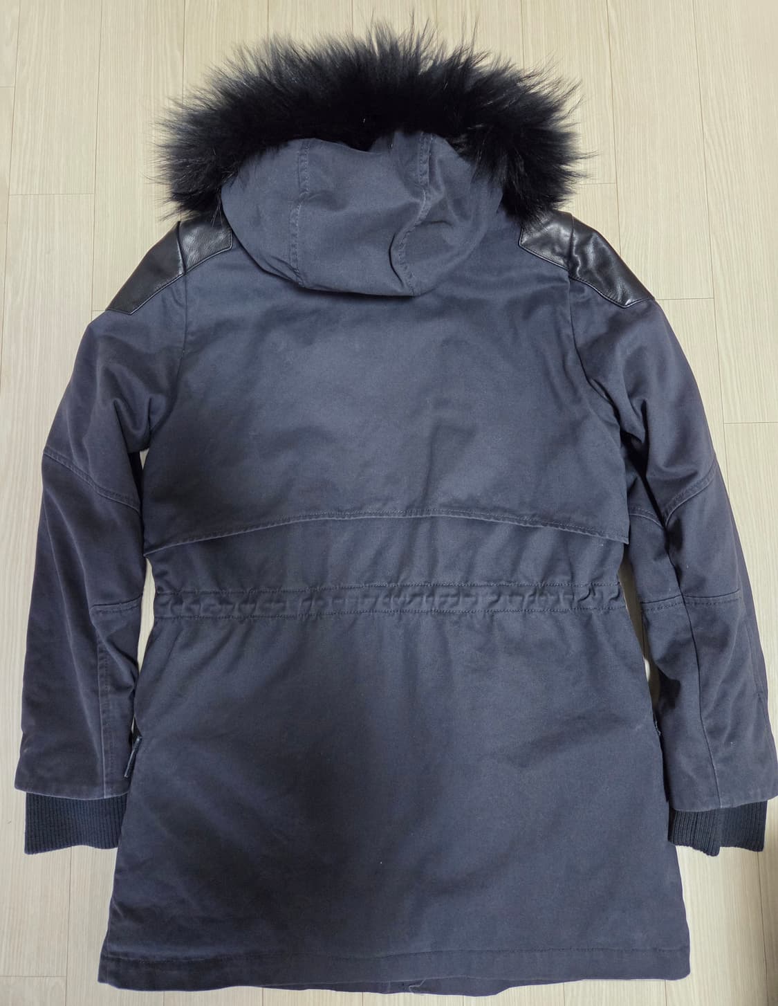 마쥬 가죽 트림 후드 코트 상품이미지2