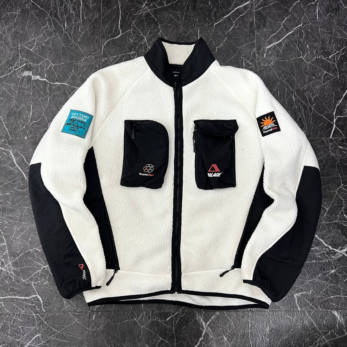 팔라스 Polartec go-go 플리스 집업 자켓 화이트 블랙 상품이미지1