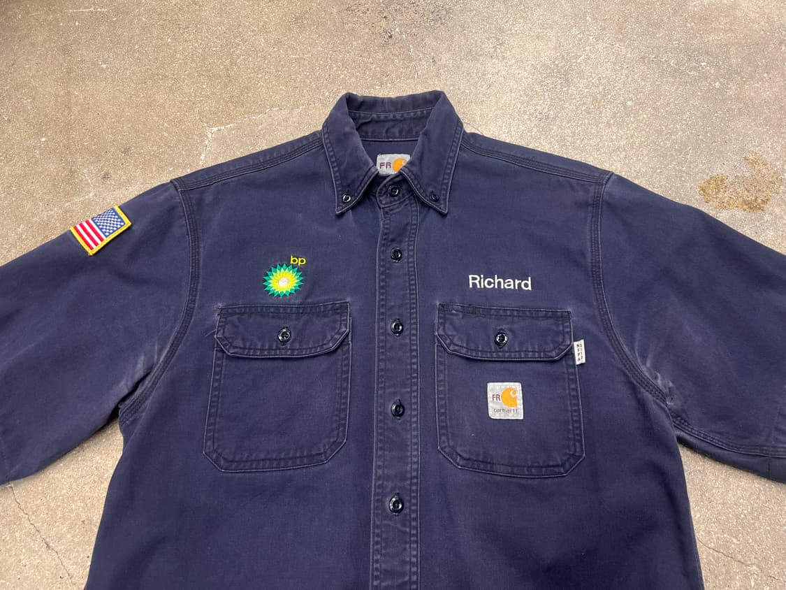 칼하트 FR 코튼 워크 셔츠 네이비 상품이미지2