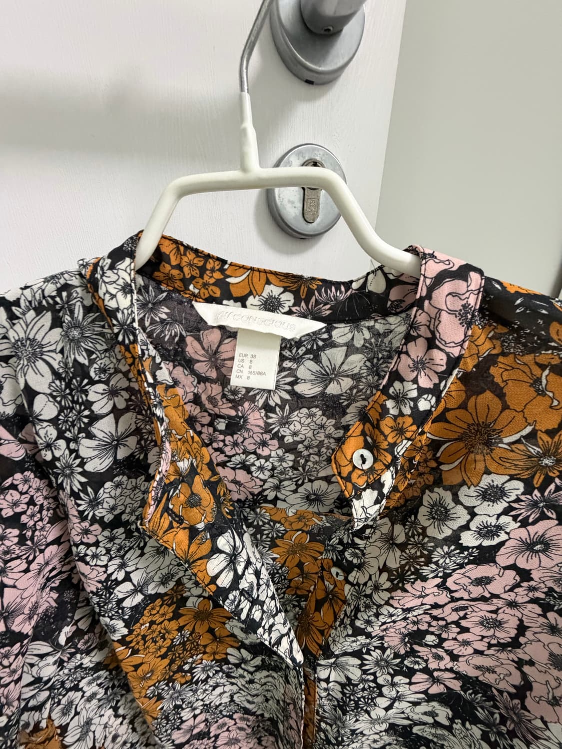 H&M 차이나카라 플라워패턴 블라우스 상품이미지6