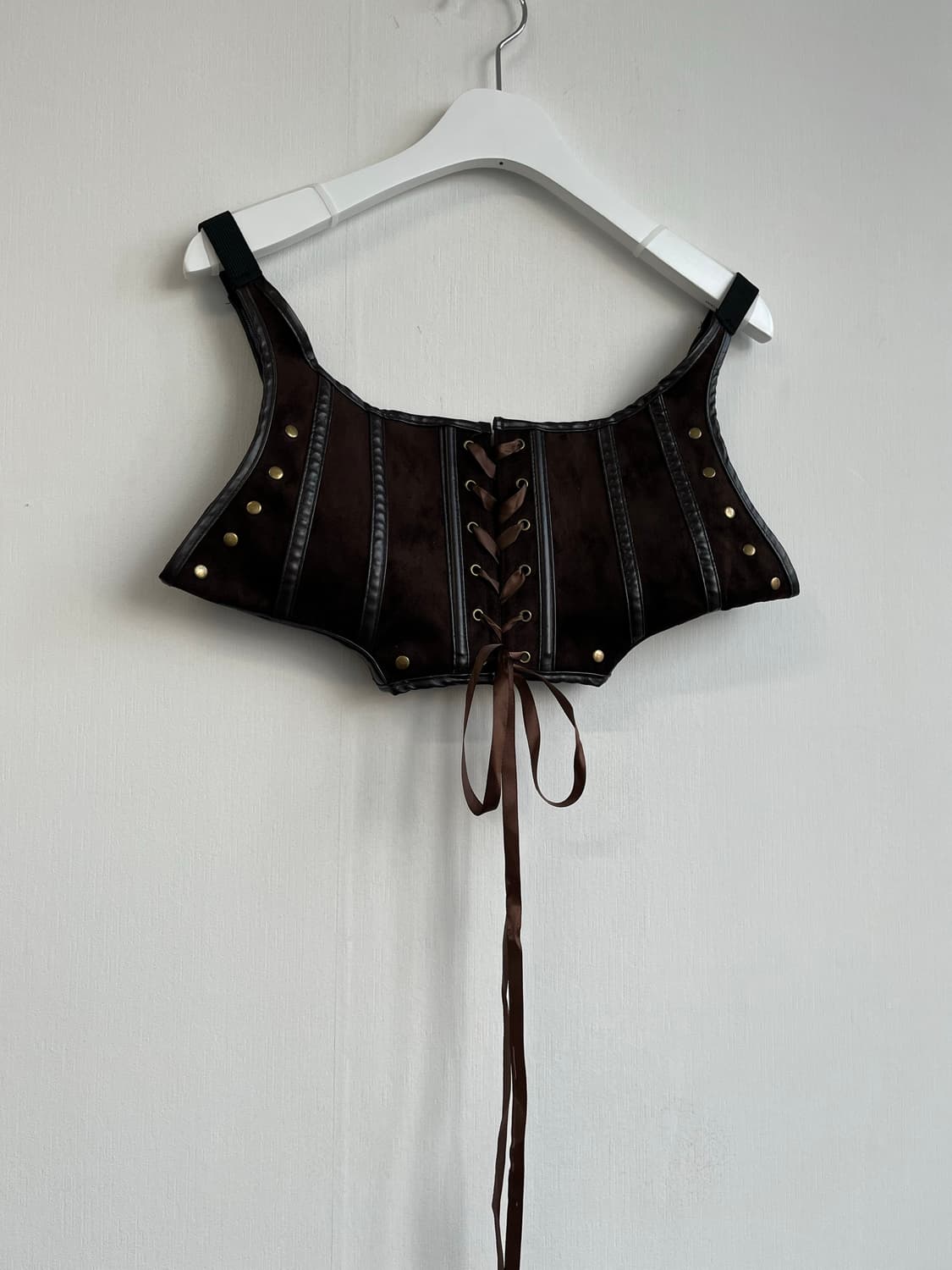 가죽 코르셋 레이어드 탑 상품이미지1