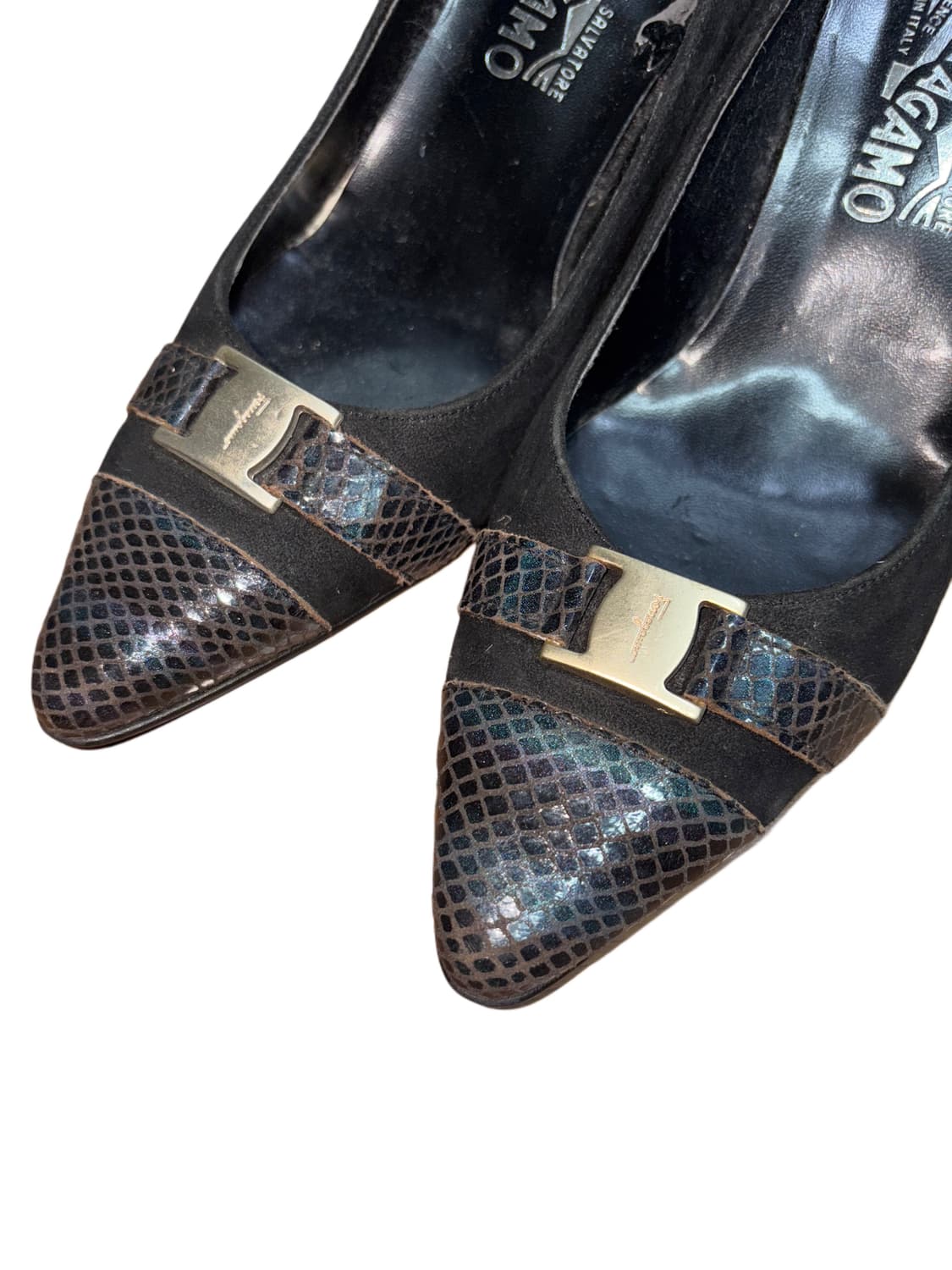 살바토레 페라가모 빈티지 파이톤 펌프스 힐 상품이미지2