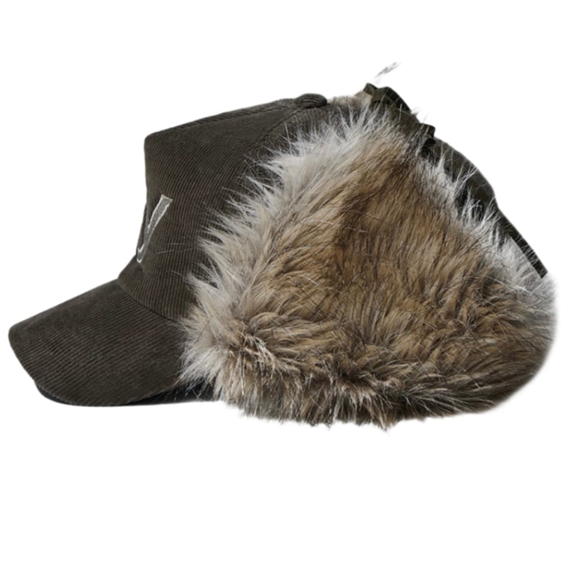 open yy 퍼 코듀로이 이어플랩 캡 카키 상품이미지2