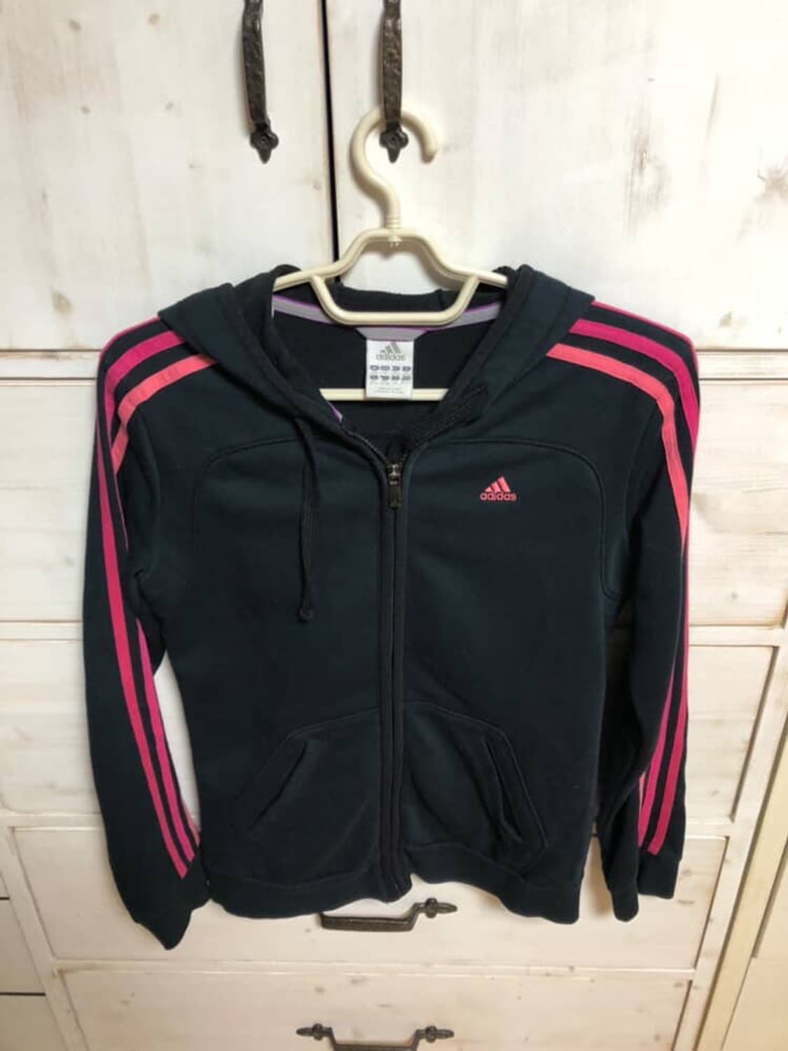 블랙 핑크 아디다스 후드집업 상품이미지2