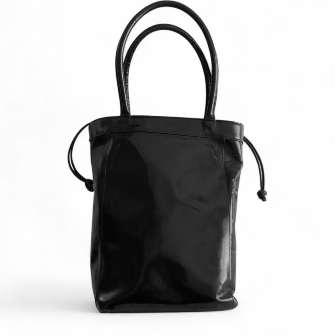 요지 야마모토 와이즈 소가죽 드로스트링 핸드백 상품이미지2