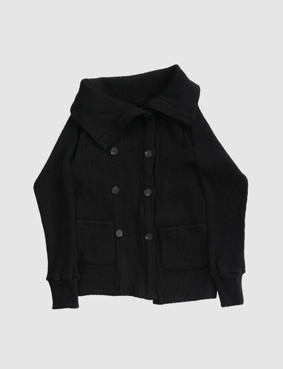 인앤양인하모니 더블 버튼 니트 가디건 블랙 상품이미지1