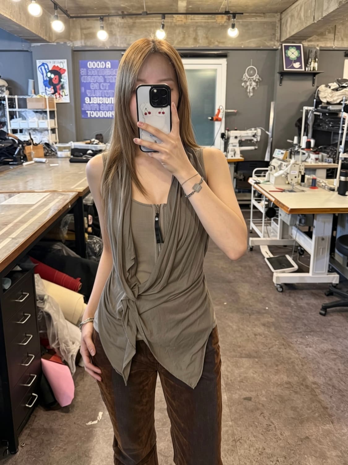 Karen Millen Draped Zip Tank Top 상품이미지2