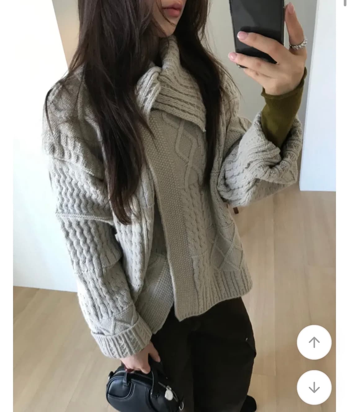 케이블 니트 가디건 베이지 상품이미지2