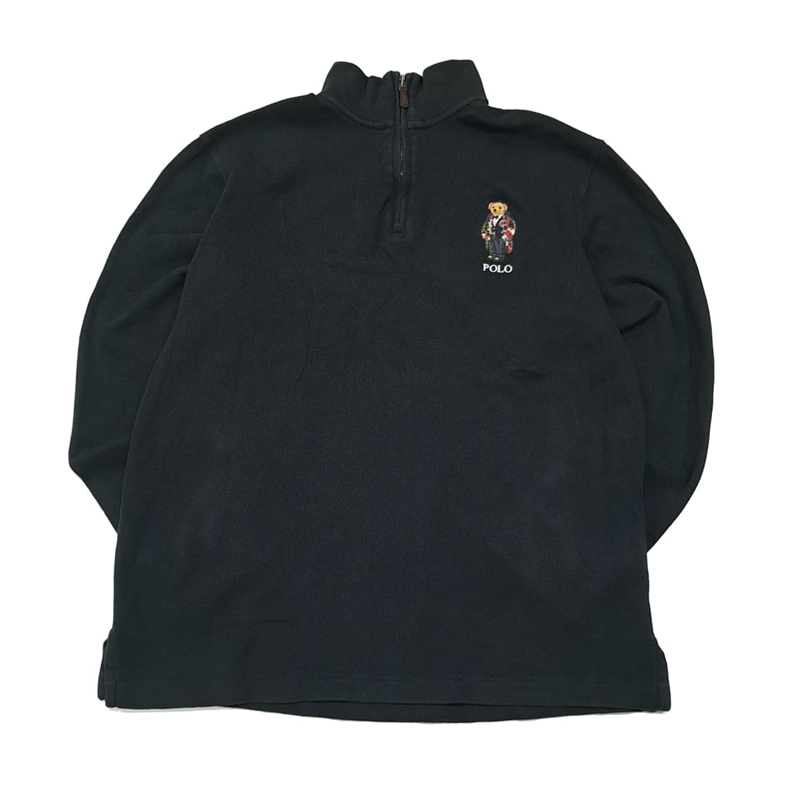 CL043 폴로 코튼 폴로베어 에스테이트 블랙 하프집업 니트 스웨터 상품이미지1