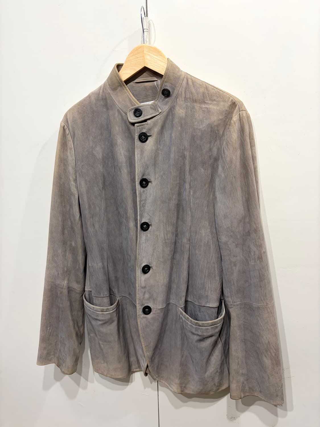 아르마니 꼴레지오니 램스킨 레더 카 코트 상품이미지2