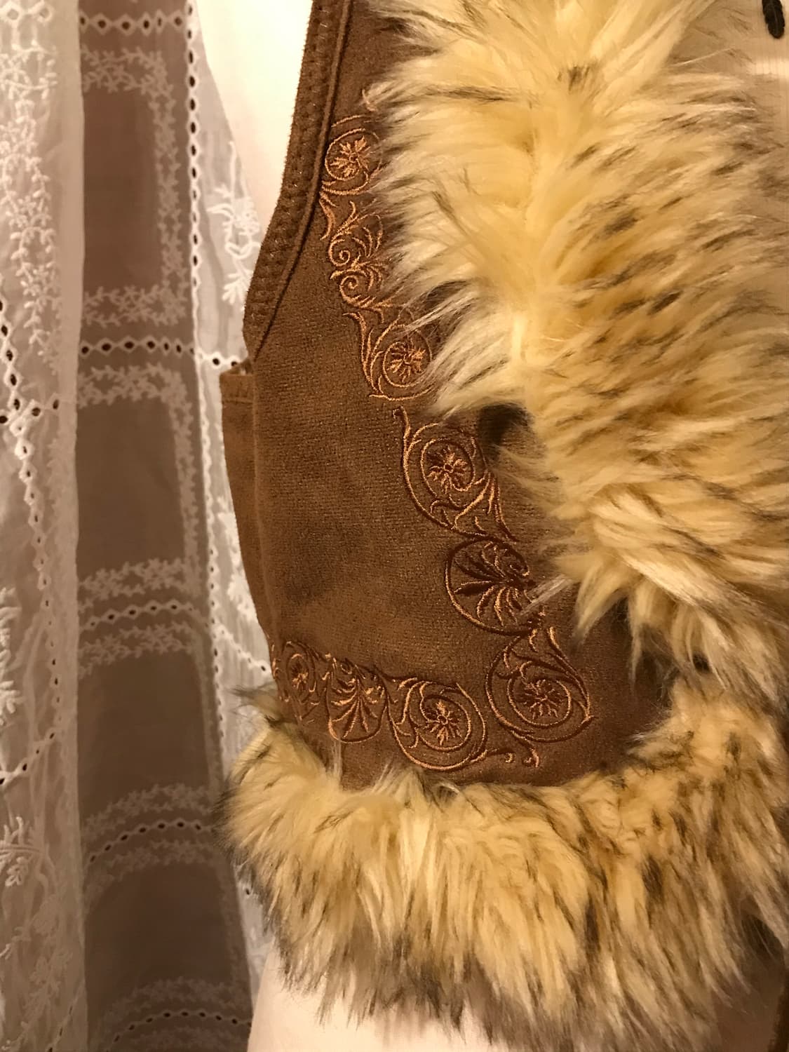 빈티지 보헤미안 퍼 베스트 상품이미지3