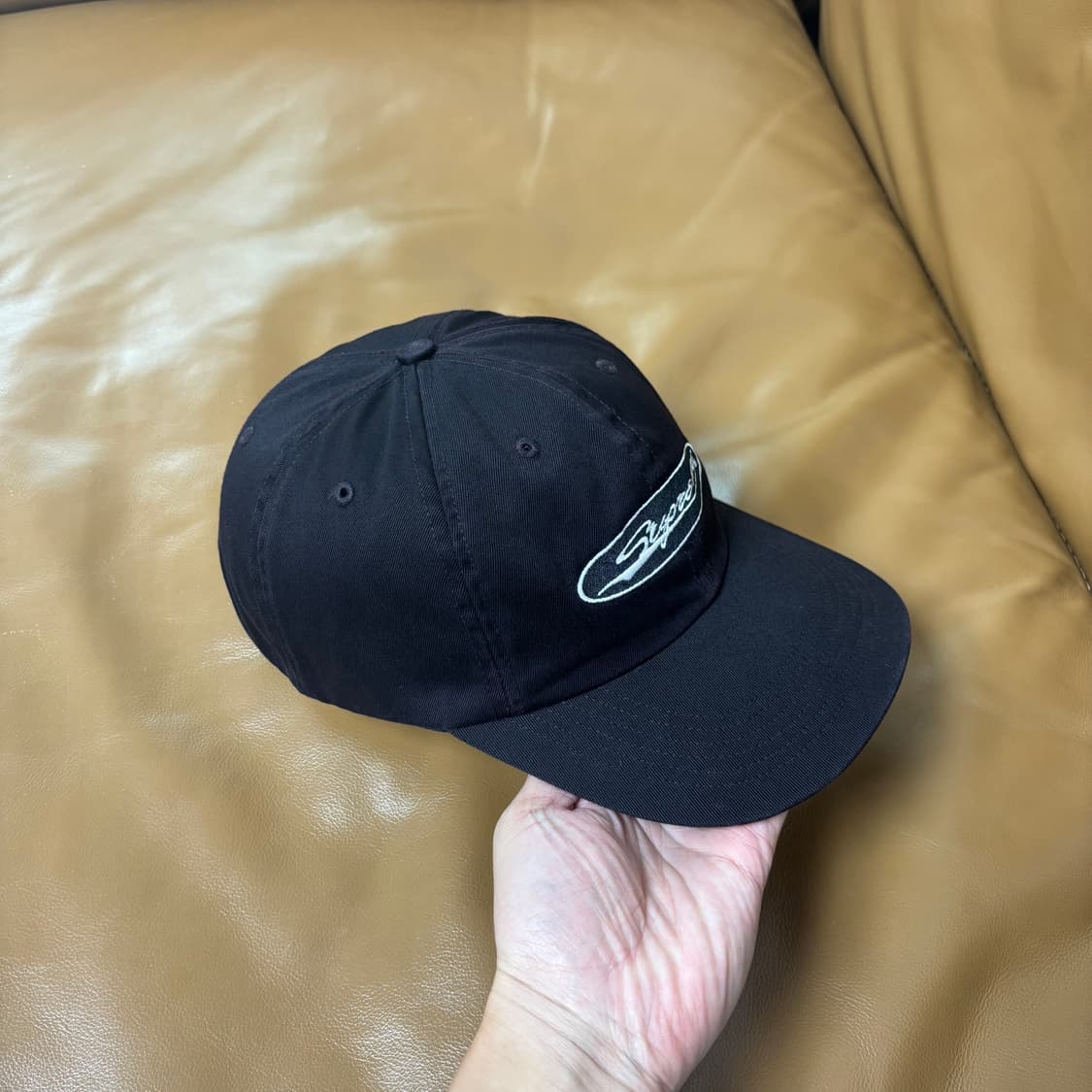 Supreme 슈프림 23ss 오발 워시드 블랙 6패널 볼캡 모자 상품이미지3