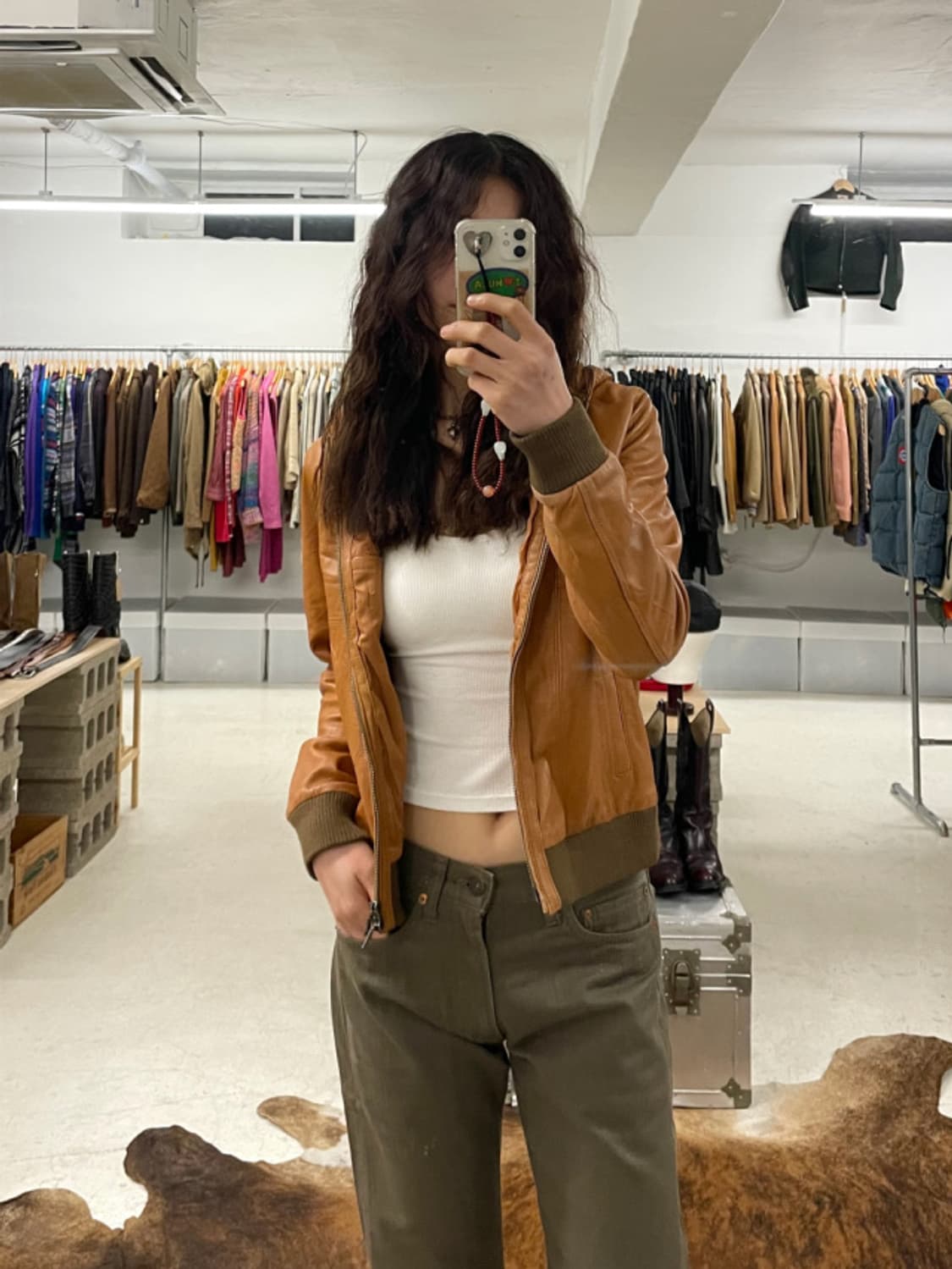 BEAMS BOY hooded leather jacket 상품이미지3