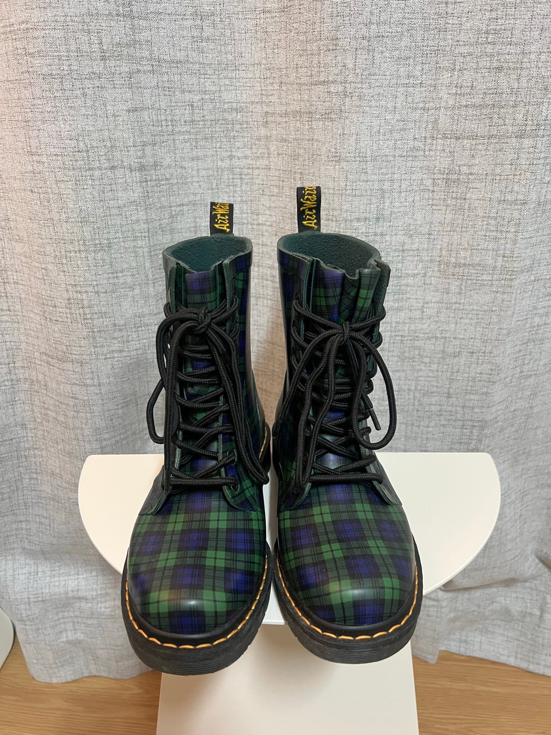 닥터마틴 레인부트 타탄체크 그린 상품이미지1