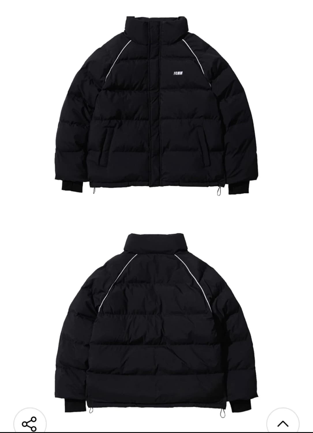 FCMM 클럽 팀 파이핑 숏 패딩 블랙 S (거의 새상품) 상품이미지3