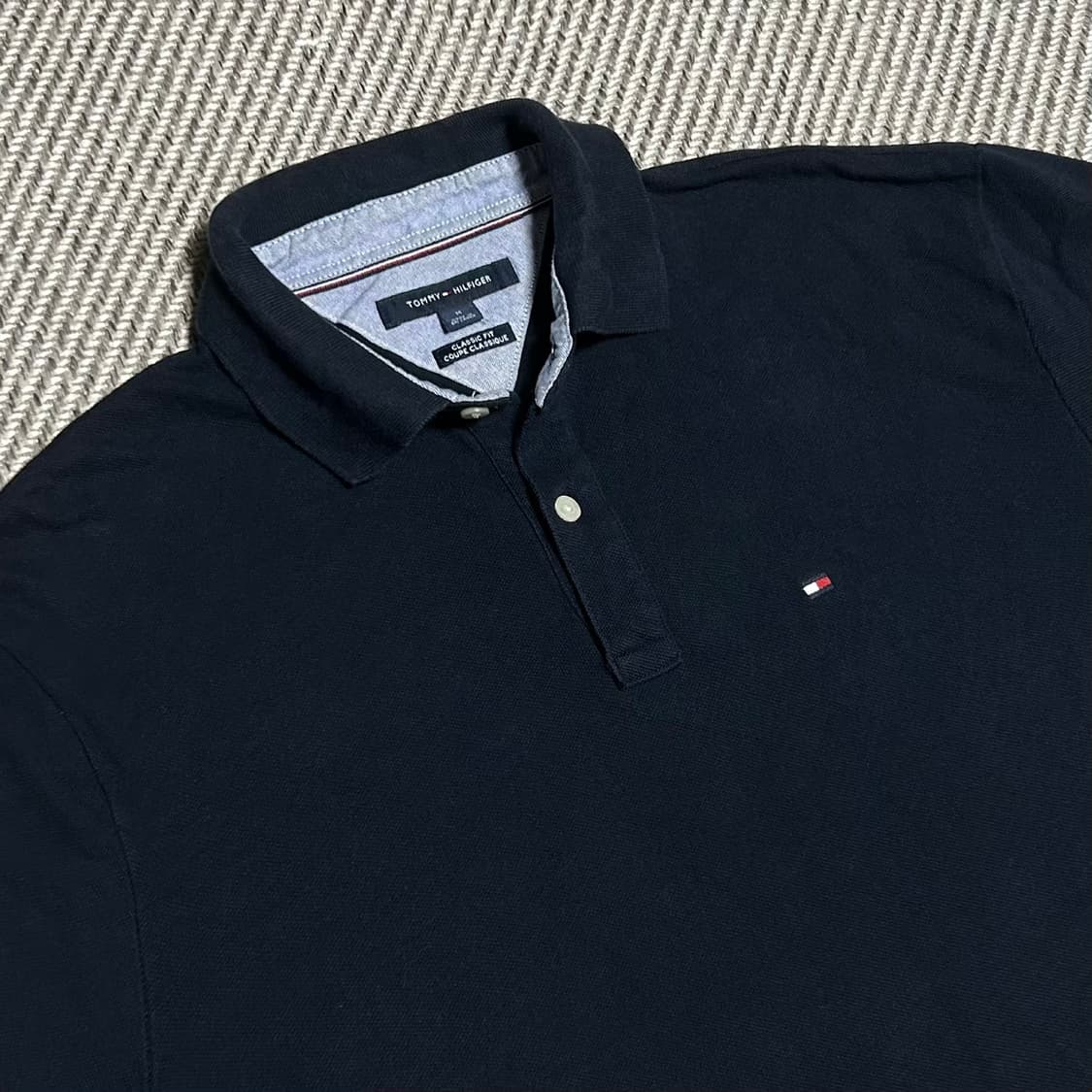 [L] Tommy 타미힐피거 네이비 코튼 반팔 카라티 상품이미지2