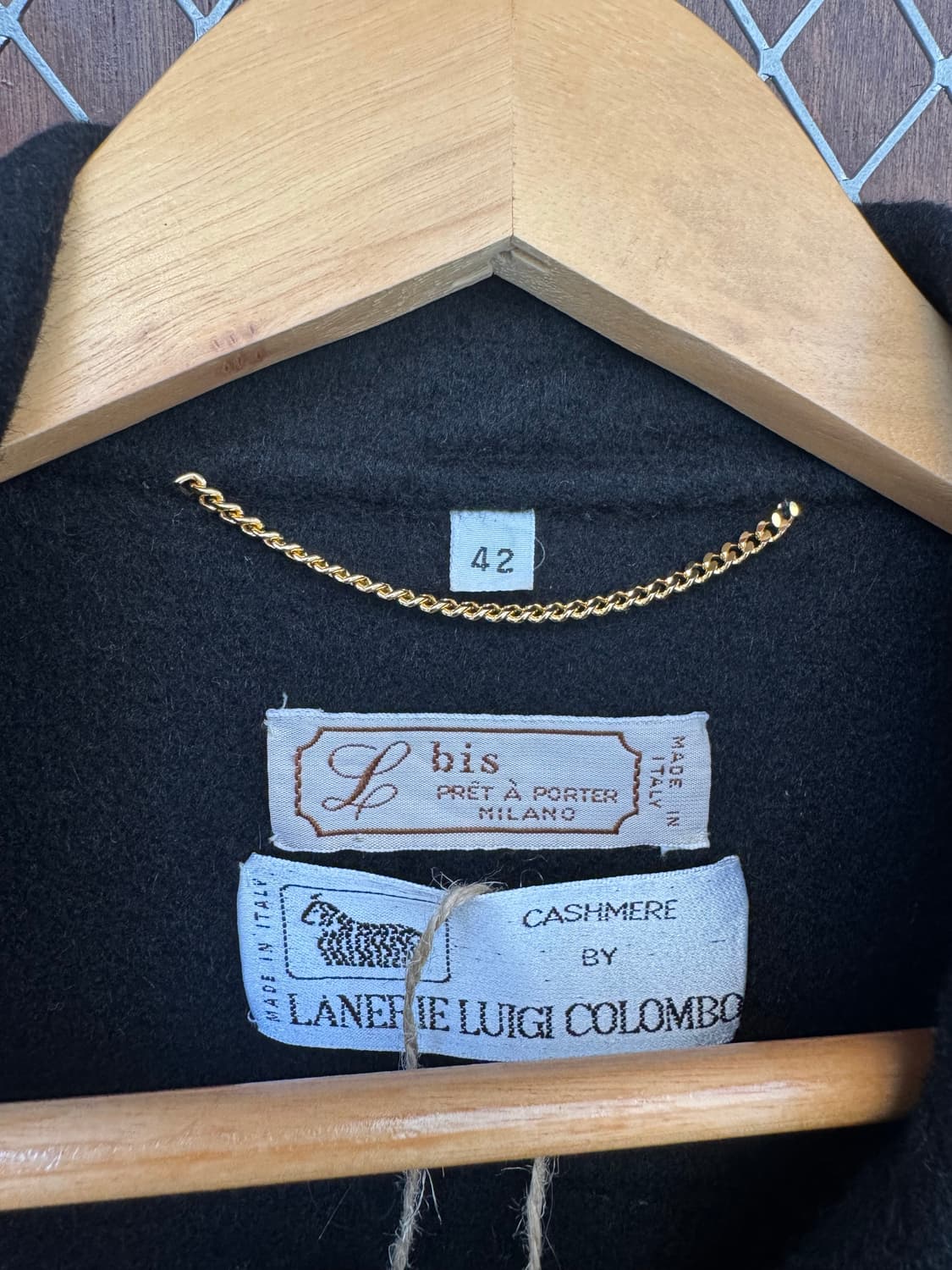 LANIERIE LUIGI COLOMBO 콜롬보 캐시미어 블랙 더블 코트 상품이미지2