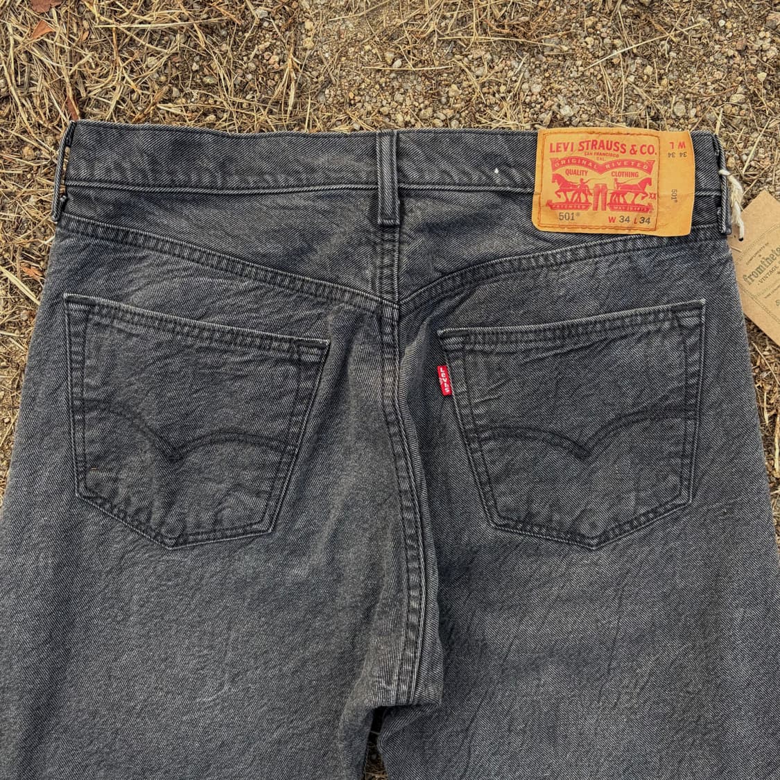 리바이스 501 스트레이트 다크 그레이 데님 (33)  상품이미지5