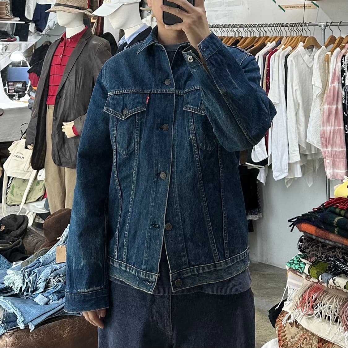 (착용컷) 80's 리바이스 70505-0217 데님 트러커 자켓 42 상품이미지4