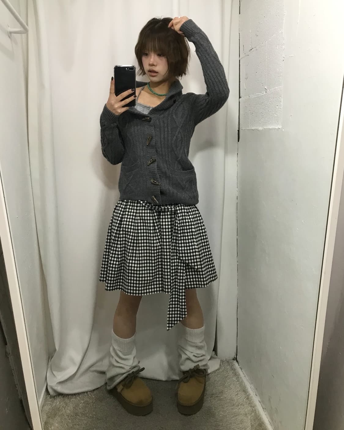 🐰그레이 체크 코디 🐰 상품이미지3