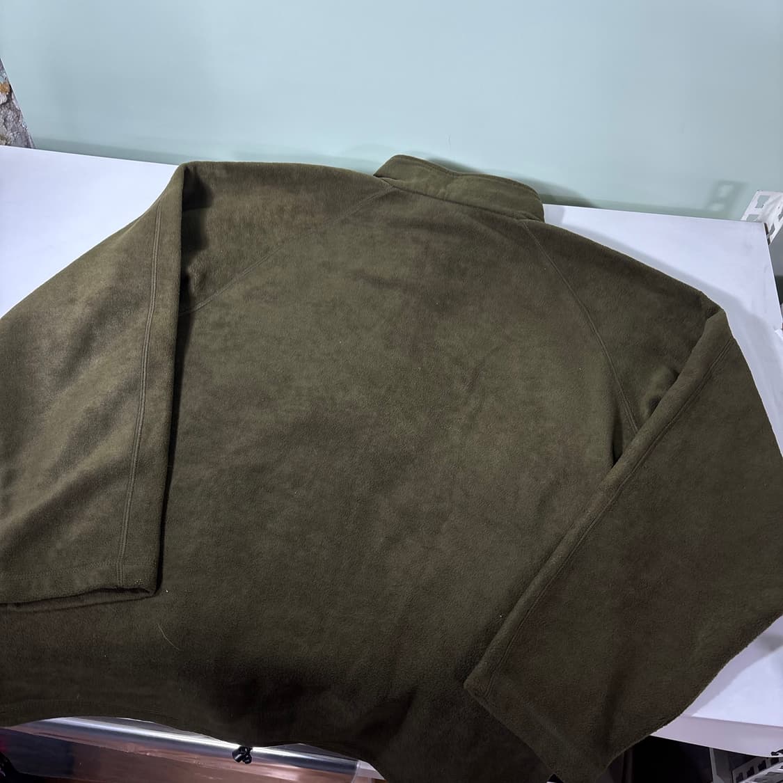 L 잭다니엘 다크카키 풀오버 반집업 플리스 상품이미지3