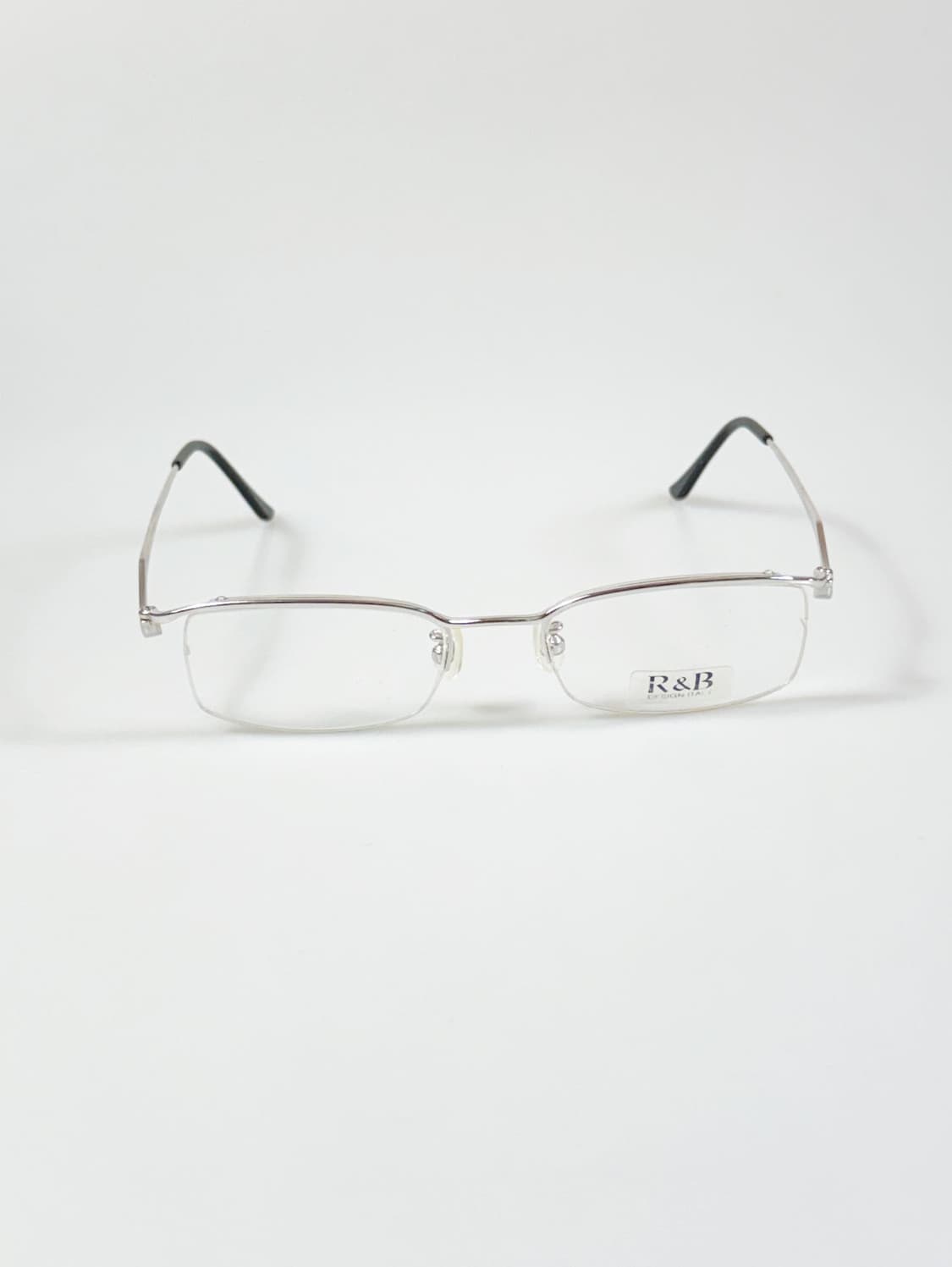 R&B EYEWEAR 실버 메탈 반무테 스퀘어 빈티지 안경 상품이미지2