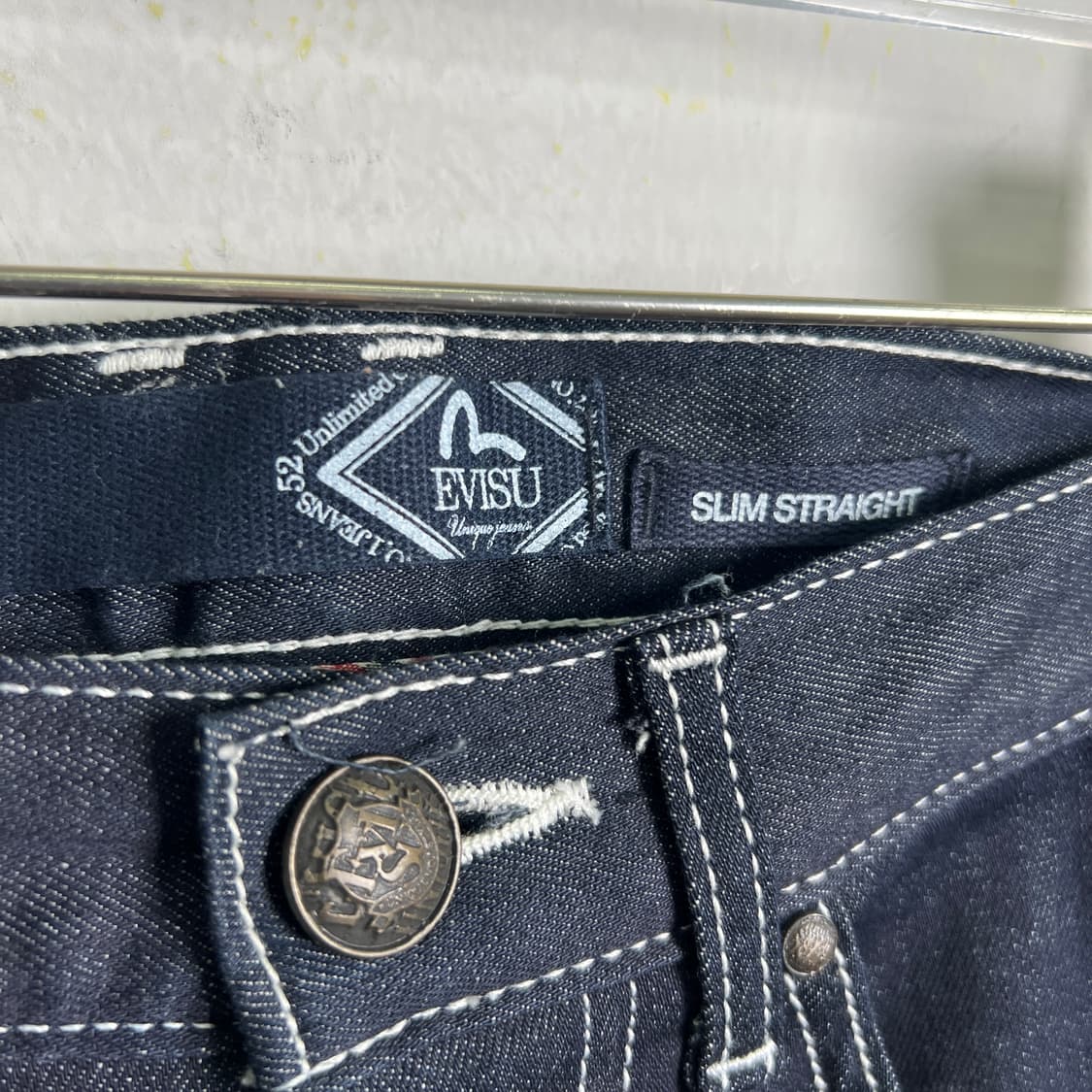 Evisu 에비수 화이트 스티치 생지 데님 팬츠 30 상품이미지3