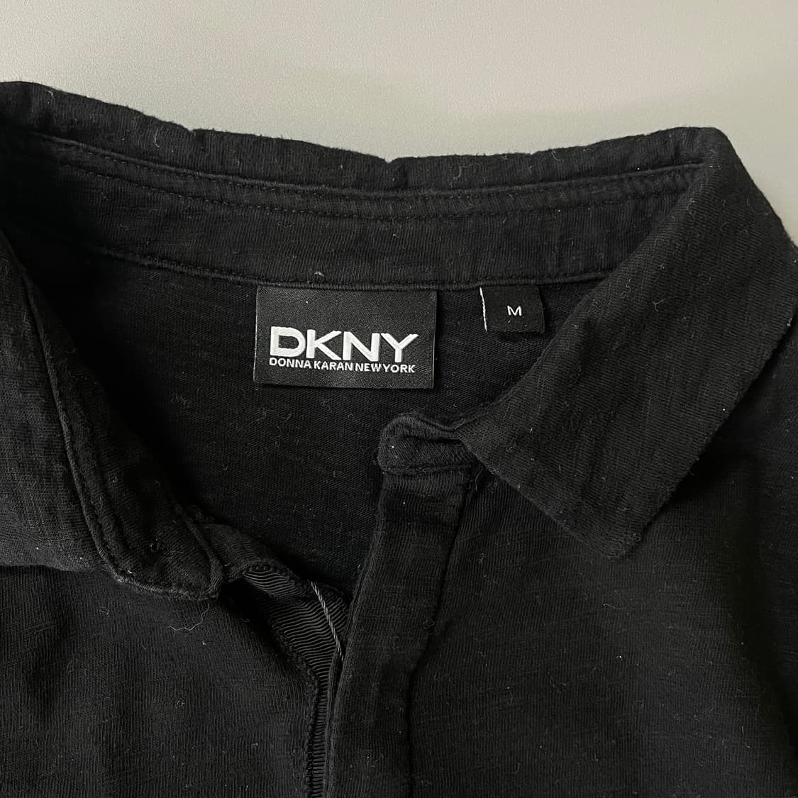 DKNY 블랙 코튼 카라티 M 상품이미지4