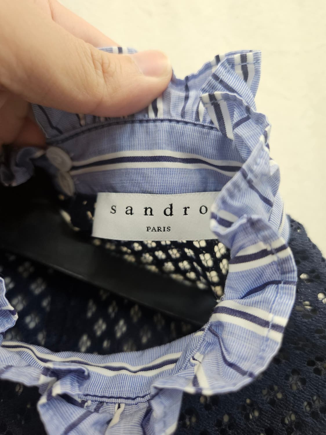 Sandro 레이스 스트라이프 셔츠 상품이미지3