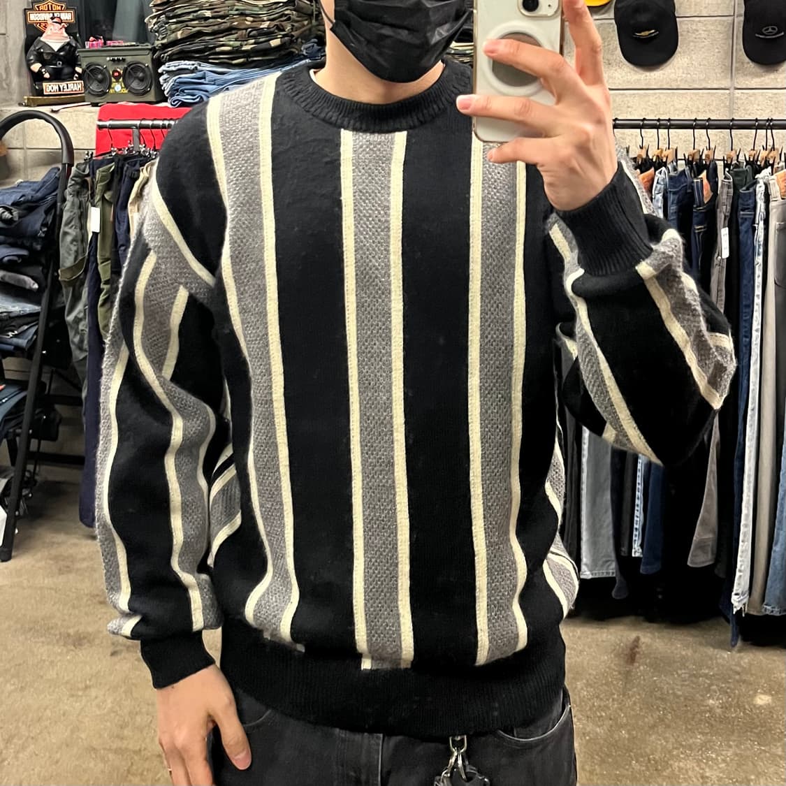 80-90s 입생로랑 스트라이프 울 니트 (100-105) 상품이미지7